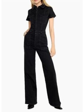 Good American Fit for Success Jumpsuit Black Denim SZ 2XL NWT